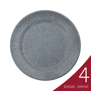 Caja de 4 piezas Plato Trinche Horeca Melamina 26.6 cm, Gray Granite | Tavola