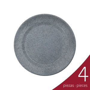 Caja de 4 piezas Plato Trinche Horeca Melamina 22.8 cm, Gray Granite | Tavola