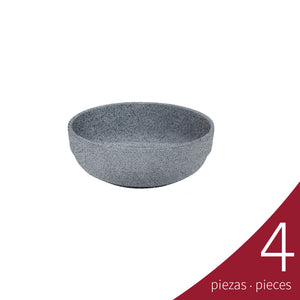 Caja de 4 piezas Bowl Embrocable 350 ml, Gray Granite | Tavola