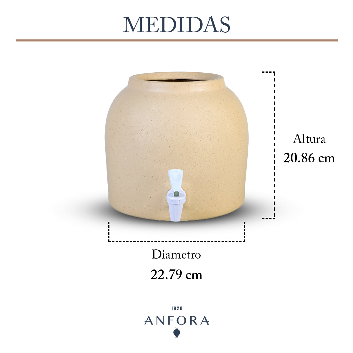 Dispensador de agua ceramica vitrificada Anfora 6 litros