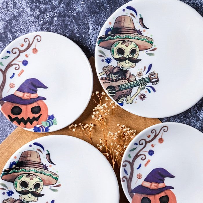 Set 4 Platos Día de Muertos