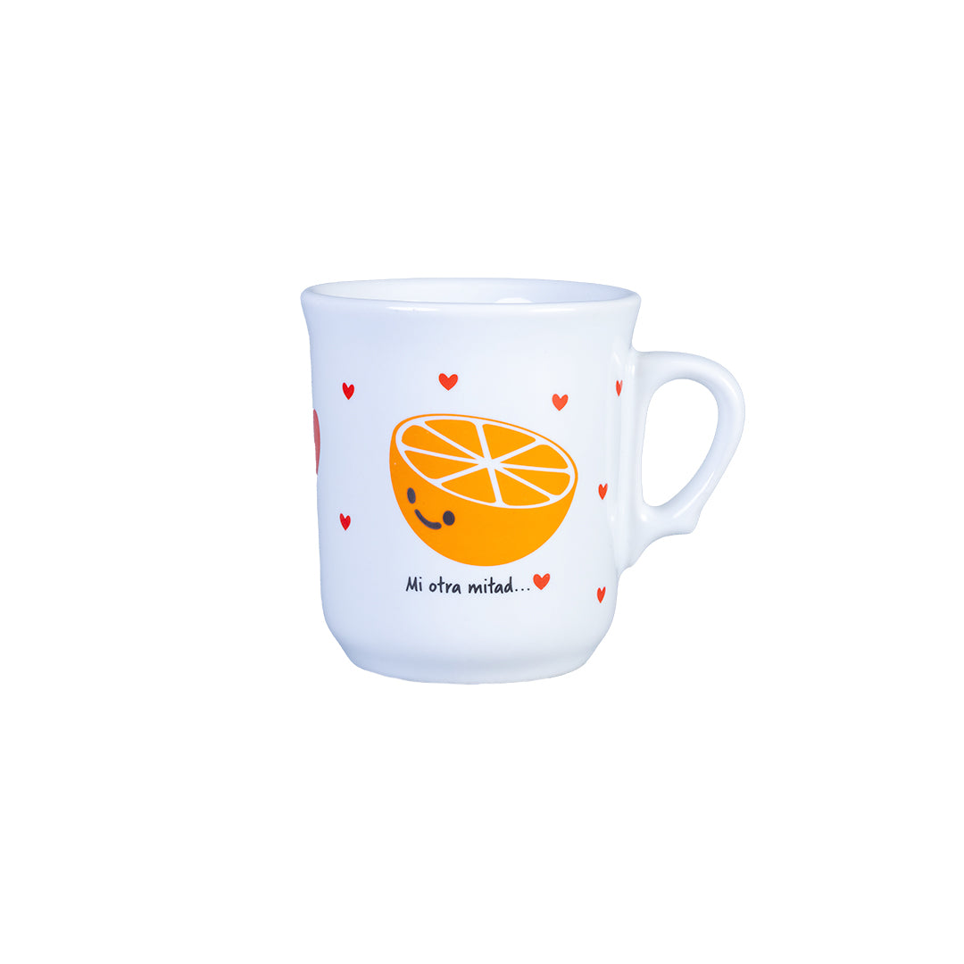 Set de 2 piezas Taza Mug Media Naranja