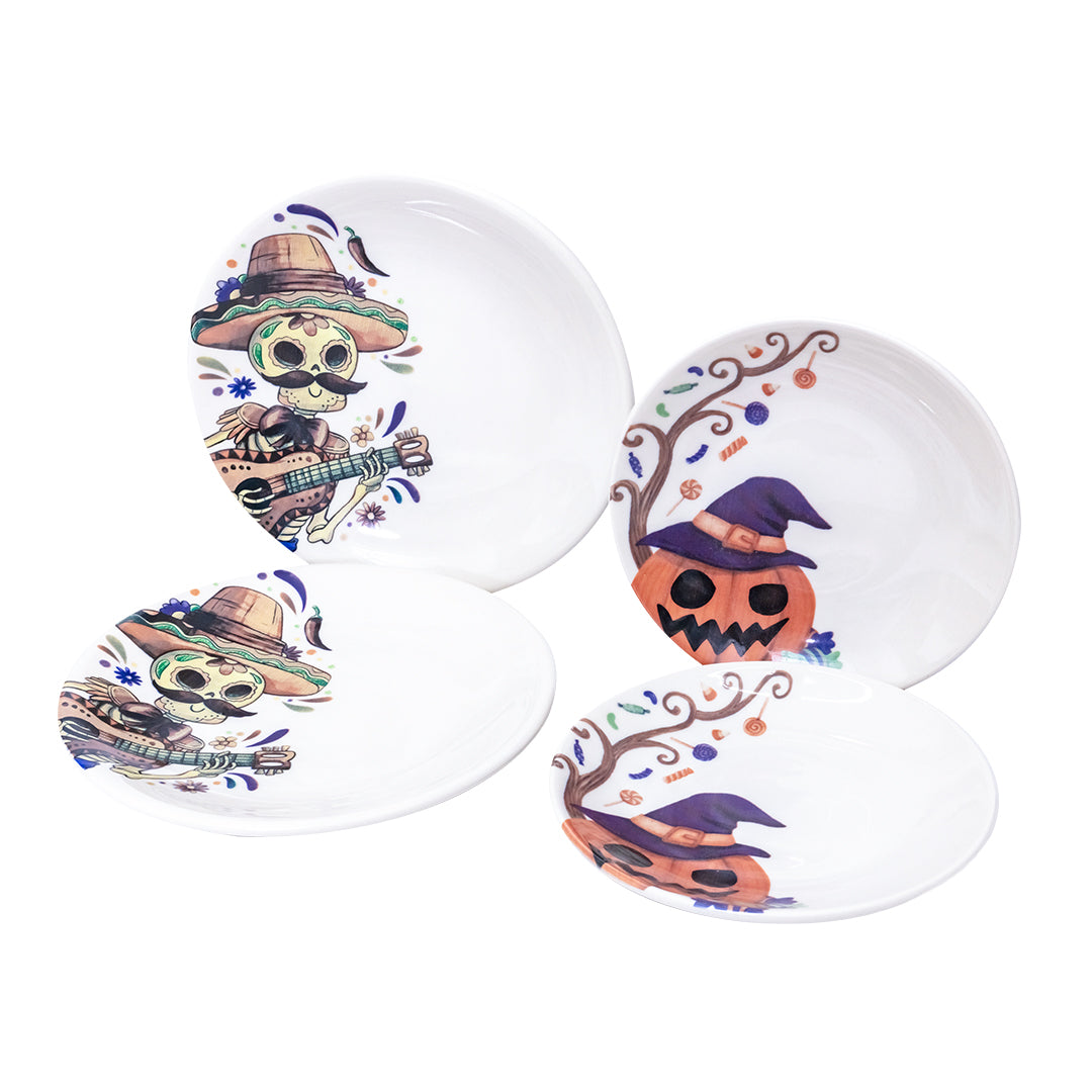 Set 4 Platos Día de Muertos