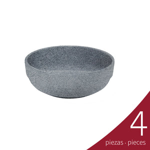 Caja de 4 piezas Bowl Embrocable 500 ml Melamina, Gray Granite | Tavola